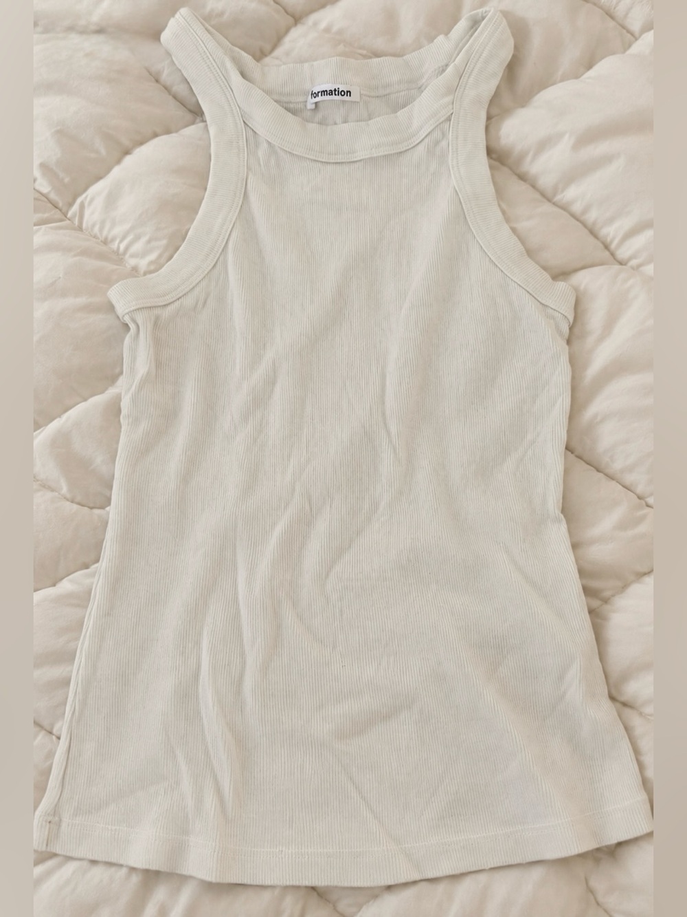 Reformation Cream Ribbed Racerback Tank - Picture 2 of 3